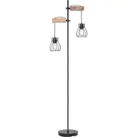 Globo Lighting Staande lamp Mina zwart met hout