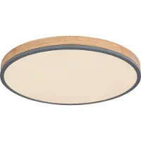 Globo Plafondlamp Doro, dimbaar, hout donker, Woon-/ Eetkamer, Hout, Modern, plafondlamp hout