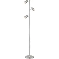 Globo Lighting Nikkelen vloerlamp 3-spotspaal Globo Robby