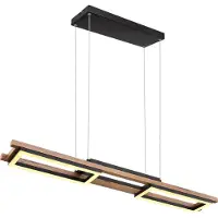 Globo Lighting Desing hanglamp Illa zwart met hout