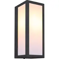 Globo Lighting Zwarte Wandlamp Gundula Melk Glas