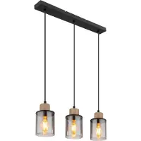 Globo Lighting 3-lichts hanglamp Reid recht zwart