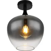 Globo Zwarte plafondlamp Maxy enkel Ø 24cm