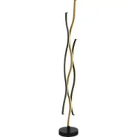 Globo Vloerlamp Geronimo zwart met hout