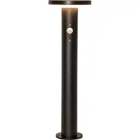Star Trading LED sokkellamp Valletta Sensor zwart metaal 50 cm, zwart, Roestvrij staal, Modern, Solar buitenverlichting