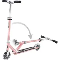 Globber Kinderstep - Flow - Roze/chrome - Lichtgevende wielen - Vouwbaar - Vanaf 5 jaar