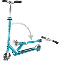 Globber Kinderstep - Flow - Blauw/chrome - Lichtgevende wielen - Vouwbaar - Vanaf 5 jaar