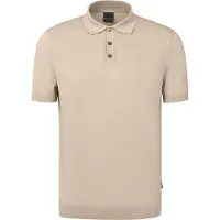 Bugatti polo effen beige met boord wijde fit