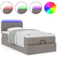 vidaXL Ottoman bed met matras en LED's 120x200cm stof taupe
