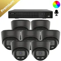 Dutch Security Systems 7x Beveiligingscamera set - Bedraad - Sony Dome Premium AI-ISP 8MP Full Color UltraHD 4K - Zwart