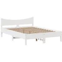 vidaXL Bedframe zonder matras massief grenenhout wit 160x200 cm