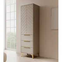 Meubella - Kledingkast Xiano - Beige - 53 cm