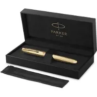 Parker Sonnet Ciselé Special Edition rollerballpen, dop, huls en detail met gouden afwerking, fijn, zwarte inkt