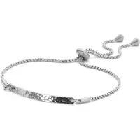 CO88 Collection 8CB-90699 Stalen Armband Dames - Balk - Bewerkt - Verstelbaar - Zilverkleurig