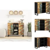 vidaXL Dressoir - Dressoirs - Kast - Dressoirkast - Dressoir met 2 deuren 90x33x75 cm massief gerecycled hout