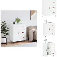 vidaXL Dressoir - Dressoirs - Opbergkast - Wandkast - Dressoir 69,5x34x90 cm bewerkt hout wit
