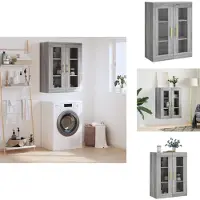 vidaXL Wandkast - Wandkasten - Hangkast - Hangende Kast - Hangkast 69,5x34x90 cm grijs sonoma eikenkleurig
