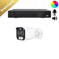 Dutch Security Systems 1x Beveiligingscamera set - Draadloos- Sony Bullet Premium 4K - Dual Light - Two-Way Audio - Wit