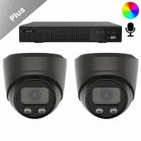 Dutch Security Systems 2x Beveiligingscamera set - Draadloos - Sony Dome Plus AI-ISP Full Color 2K - Zwart