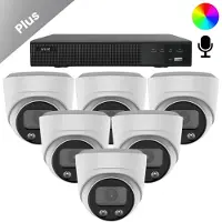 Dutch Security Systems 6x Beveiligingscamera set - Draadloos - Sony Dome Plus AI-ISP Full Color 2K - Wit