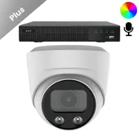 Dutch Security Systems 1x Beveiligingscamera set - Bedraad - Sony Dome Plus AI-ISP Full Color 2K - Wit