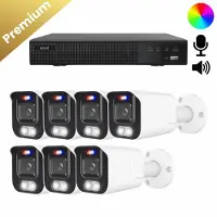 Dutch Security Systems 7x Beveiligingscamera set - Draadloos- Sony Bullet Premium 4K - Dual Light - Two-Way Audio - Wit