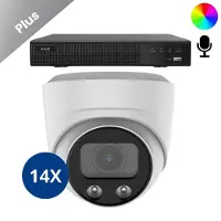 Dutch Security Systems 14x Beveiligingscamera set - Bedraad - Sony Dome Plus AI-ISP Full Color 2K - Wit