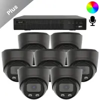 Dutch Security Systems 7x Beveiligingscamera set - Draadloos - Sony Dome Plus AI-ISP Full Color 2K - Zwart -