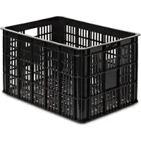 Benson Fietskrat - 5x stuks - zwart - 50 x 35 x 26 cm - kunststof - opbergkrat