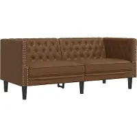 vidaXL Tweezitsbank Chesterfield-stijl kunstleer bruin
