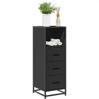 vidaXL Badkamerkast 35x37,5x100 cm bewerkt hout zwart