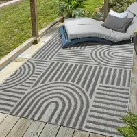 Muratap Berlin outdoor japandi - vloerkleed binnen en buiten laagpolig tapijt tuin- 140x200 cm