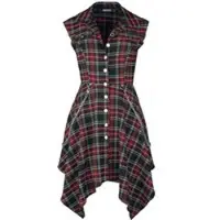 Jawbreaker - Gothic Midi-jurk - Tartan shirtjurk - XS tot 4XL - voor Vrouwen - meerkleurig - Maat S