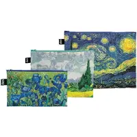 LOQI Zip Pockets - Irises, A Wheatfield With Cypresses, The Starry Night gerecycled