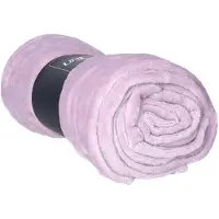 Unique living Plaid - fleece deken - lila paars - polyester - 130 x 180 cm
