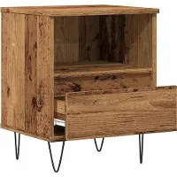 vidaXL Nachtkastje 40x35x50 cm bewerkt hout oud houtkleurig