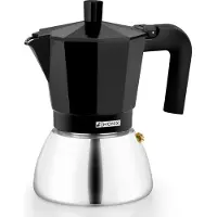 Monix M863009, Moka-kan, 0,47 liter, zwart, aluminium, roestvrij staal, voor 9 kopjes, aluminium