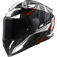 LS2 FF811 Vector II Carbon Savage Wit Rood Grijs Integraalhelm Maat L