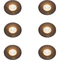 QAZQA Set van 6 moderne inbouwspots zwart rond IP44 - Xena