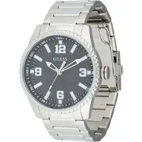 GUESS Analoog horloge 'VARSITY G' zilver
