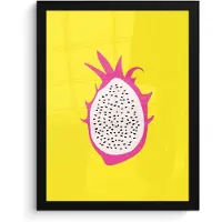 PosterMonkey Poster in lijst - Fotolijst 30x40 cm - Posters - Illustratie - Drakenvrucht - Kleurrijk - Posterlijst zwart - Decoratie - Wanddecoratie woonkamer - Muurdecoratie slaapkamer