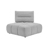 Vente-unique Hoekfauteuil met schuivende rugleuning van lichtgrijze stof met textuur APOLIU