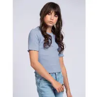 NIK&NIK T-shirt blauw Meisjes Katoen Ronde hals Effen - maat 152