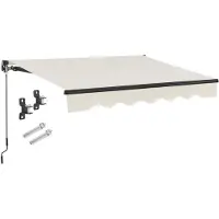 Juskys Zonnescherm / Luifel - 400 x 300 cm - Beige - Incl. Bevestigingsmaterialen