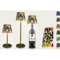 Arca Draadloze Tafellamp MONZA mozaïek - LED - dimmable - geschikt voor buiten IP44 - incl fles adapter - giftbox