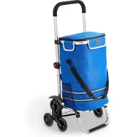 Juskys Boodschappentrolley 3in1 - 56L - Voor Trappen - Lichtblauw