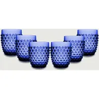 Arca Dotted Blue - Acryl Drinkbeker 350ml - Set van 6 - donkerblauw - duurzaam, lichtgewicht, onbreekbaar, ideaal voor in de tuin, picknick, speelse look