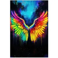 PosterMonkey Poster 40x60 cm - Regenboogkleuren - Vleugels - Magisch - Posters - Kamer decoratie - Wanddecoratie woonkamer - Muurdecoratie slaapkamer