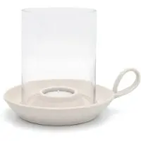 Leeff Theelichthouder Tina – Theelichthouders – Naturel – 15 x 14 CM – Keramiek en Glas