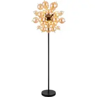 Globo Lighting Vloerlamp TOKKI Glas 154.0cm Matt zwart | smoked E14 3-Lichts